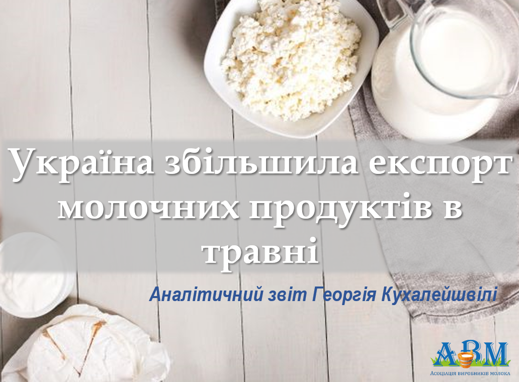 Україна збільшила експорт молочних продуктів в травні 