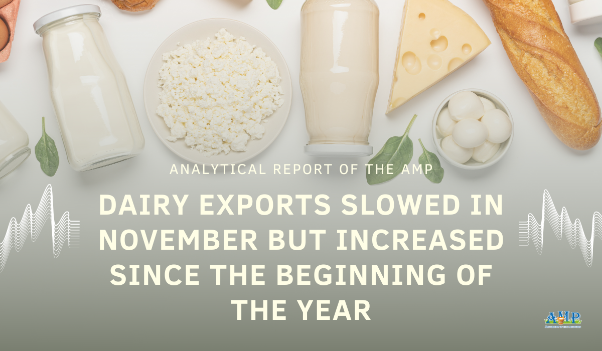 Dairy Exports Slowed in November but Increased Since the Beginning of the Year