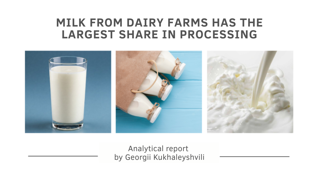 Milk from industrial dairy farms has the largest share in processing